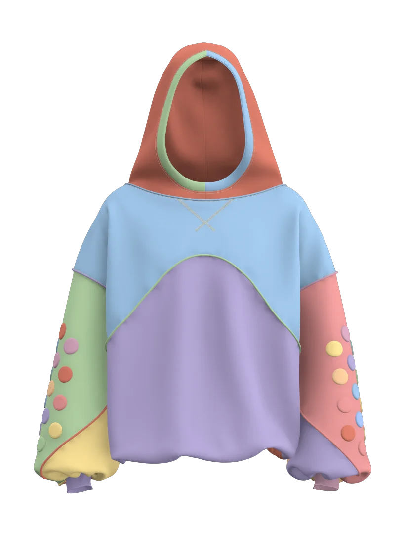 2.Random Color Surface - Unisex Crewneck Long Sleeve Hoodie - 2